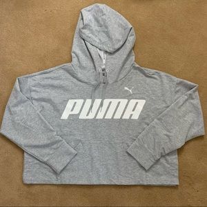 Puma cropped heathered gray sweatshirt